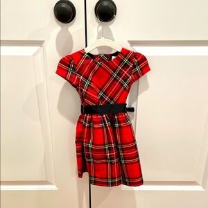 Red and Black Fit and Flare Dress with Flutter Cap Sleeves